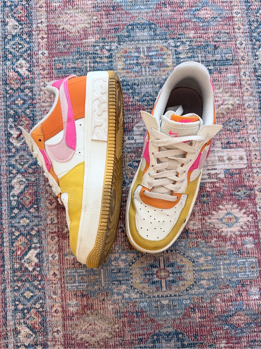 Nike Kids Multicolor Sneakers in Pink, Orange & Yellow